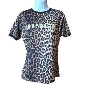 Org Vintage Spice Girls cheetah print, made in England top, sz 36 Sm